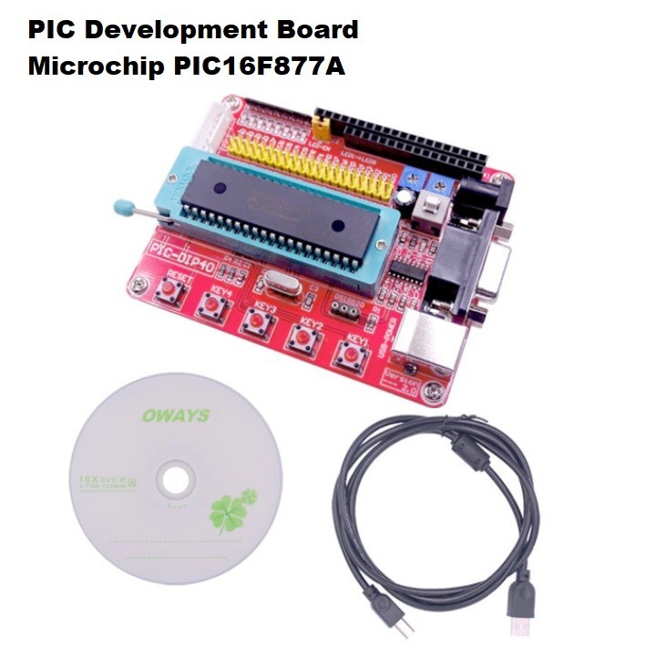 Minimun System PIC Development Board Microchip PIC16F877A + Cable