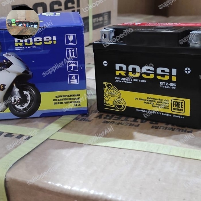 Ready Aki motor ROSSI GTZ5 YTZ5 / 12V 5A / SupraX125 Karisma Mega Pro Blade Revo Beat Vario Spicy