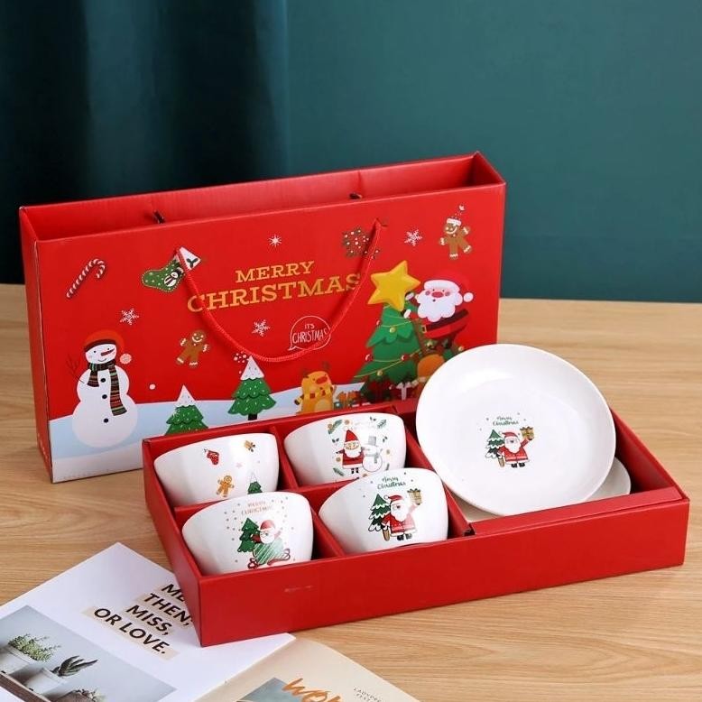 rim hampers natal piring mangkuk set/hampers christmast bowl plate gift box set/ hampers natal