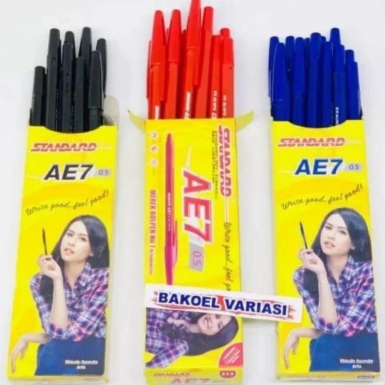 

(bisa COD) promo 12pcs standard pen/pulpen/pena/pulpen AE7