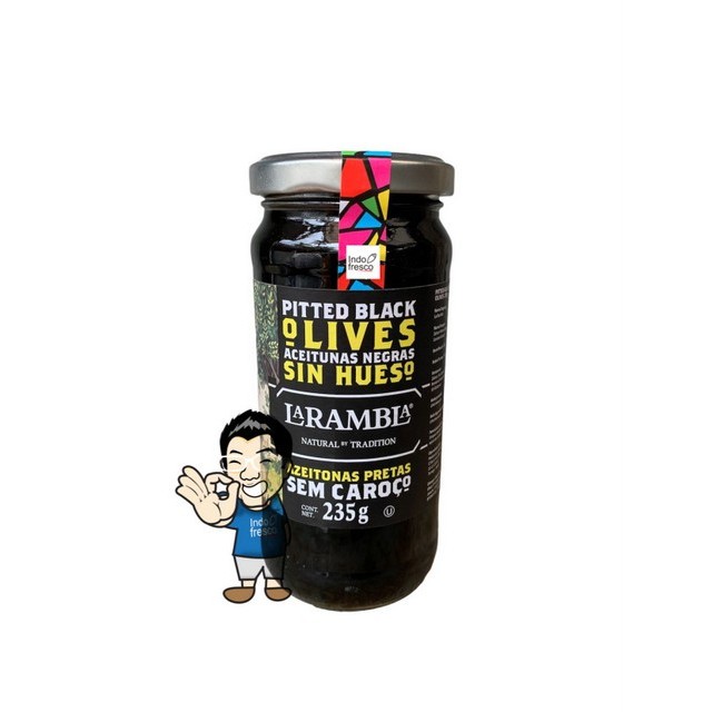 

Ina - La Rambla Buah Zaitun Olive Hitam- Pitted Black Olives 235G