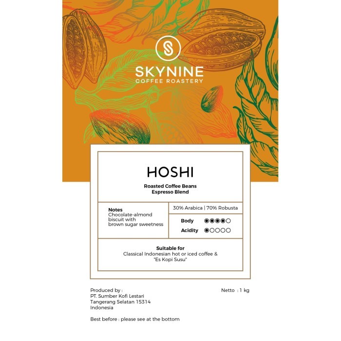 

Hoshi Blend Roasted Beans 1Kg