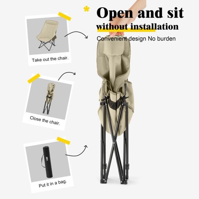 OKGO KURSI LIPAT OUTDOOR KURSI LIPAT CAMPING DEWASA OXFORD BANGKU LIPAT KURSI LIPAT PORTABLE 92CM