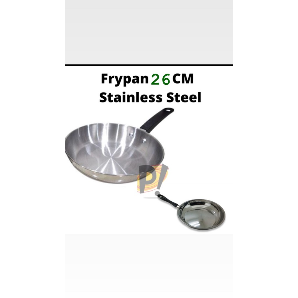Alat masak WAJAN / TEFLON / FRY PAN STAINLESS 24 CM FRY PAN STAINLESS 555 terbaru termurah