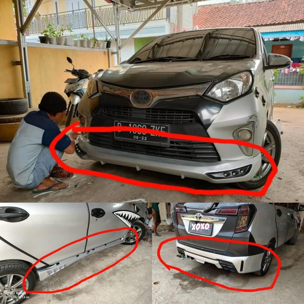 Aksesoris Eksterior Modifikasi Modif Variasi Bodykit Full Bemper Mobil Mpv Daihatsu Sigra Atau Toyot