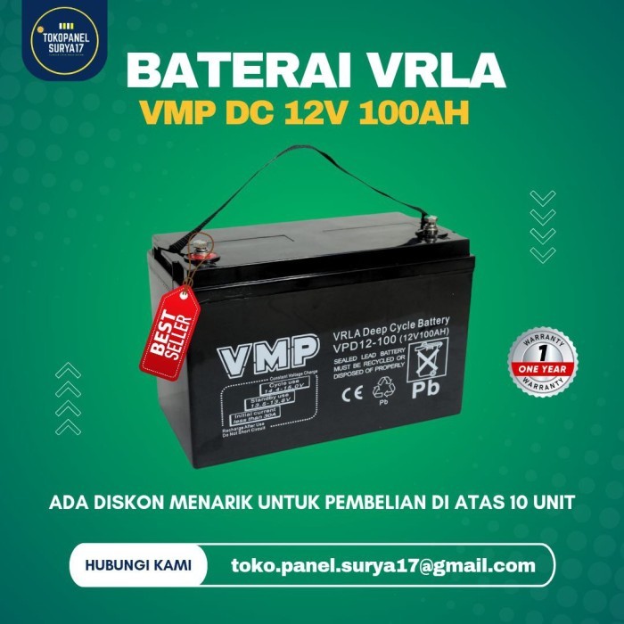 baterai vmp 12v 100ah deep cycle aki kering 12v 100ah baterai ups 12v 100ah battery 12v 100ah deep