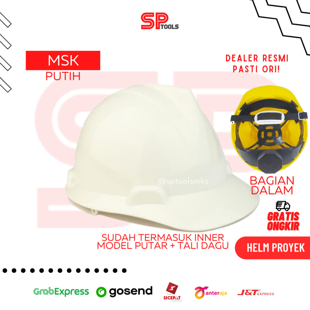 Helm Proyek HELM PROYEK SAFETY / TOPI HELEM SAFETY HELMET PELINDUNG PUTIH MSK