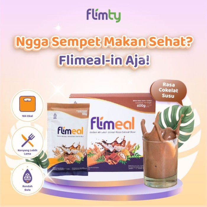 

Flimeal (Meal Replacement) - 1 Box (isi 12 sachet) - Coklat Susu