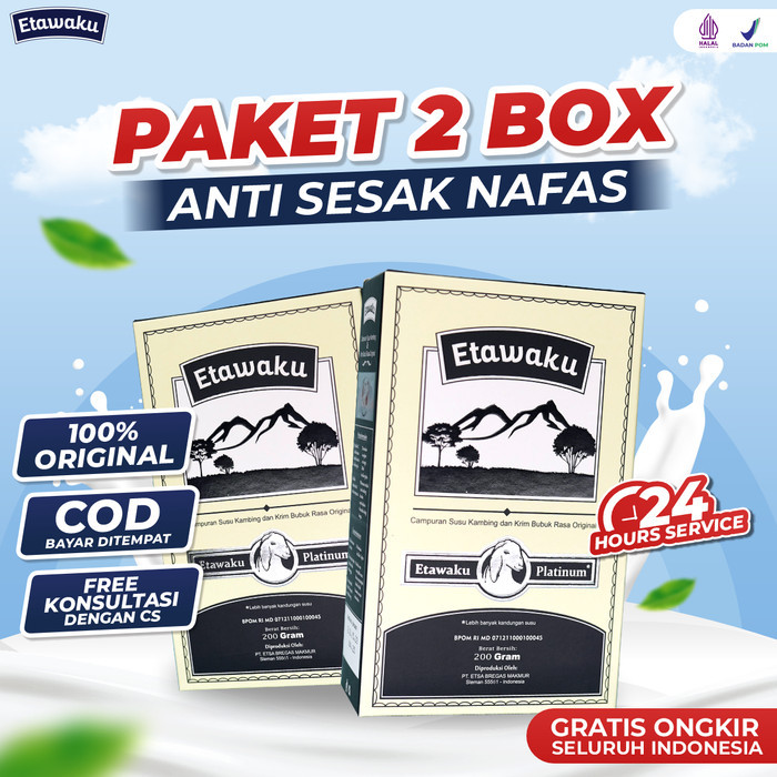 

PAKET 2 BOX SENDI dan NAFAS SEHAT - Etawaku Platinum Susu Kambing Etawa Bubuk Tinggi Kalsium Ampuh