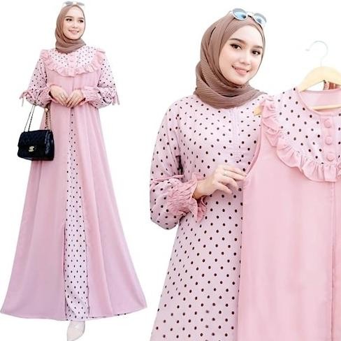 Homey Dres Bahan Ceruty Babydoll Premium Gamis Motif Dewasa