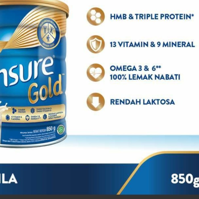 

Susu ensure Rasa Vanila Susu Formula [900 g]