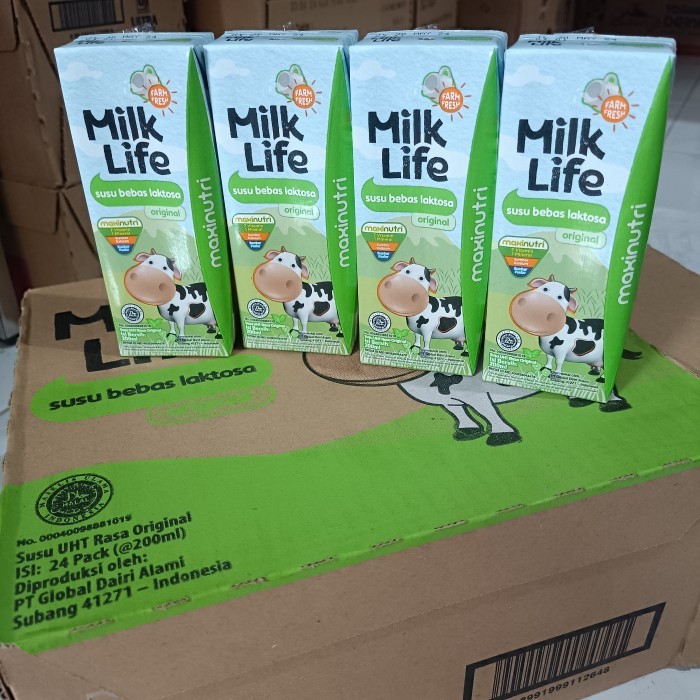 

Milklife susu UHT lactosefree bebas laktosa 200ml 1 karton isi 24