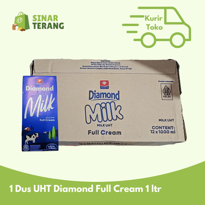 

1 Dus SUSU UHT DIAMOND FULL CREAM PLAIN 1 LTR GROSIR KARTON