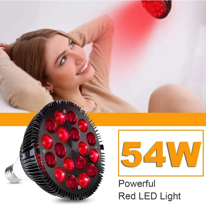 Lampu Infrared Light Therapy 660nm 850nm 54W EU with Holder Infrared 18 LED Sauna Terapi Sinar