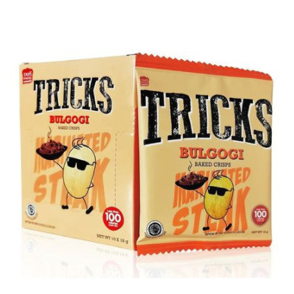 

Tricks Bulgogi Snack Kentang [18 gr /24 pack x 10 pcs /1 karton ]