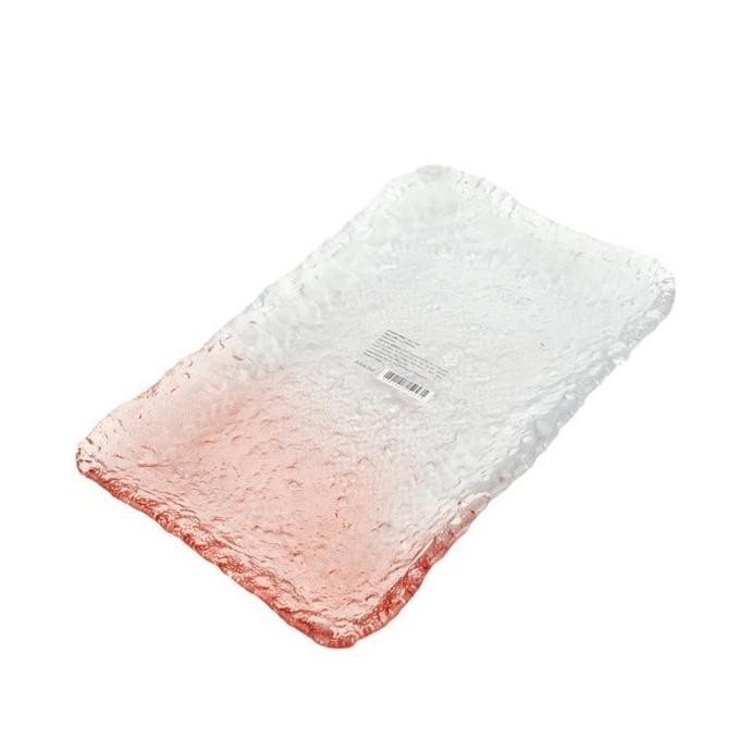 OHSOME ALBA SOL Piring Beling Kaca Persegi Panjang Gradasi Tray Saji Hias HFS