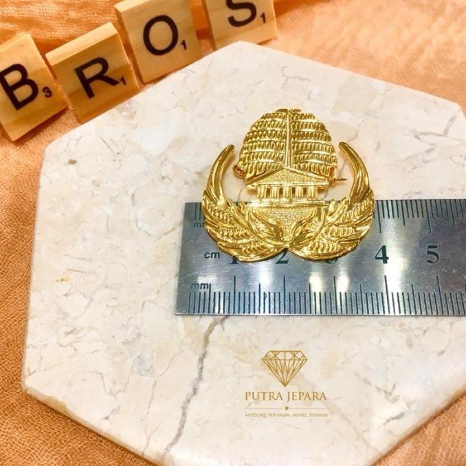 ASLI BROS KORPRI PIN KORPRI ASN PREMIUM LAPIS EMAS READY STOCK