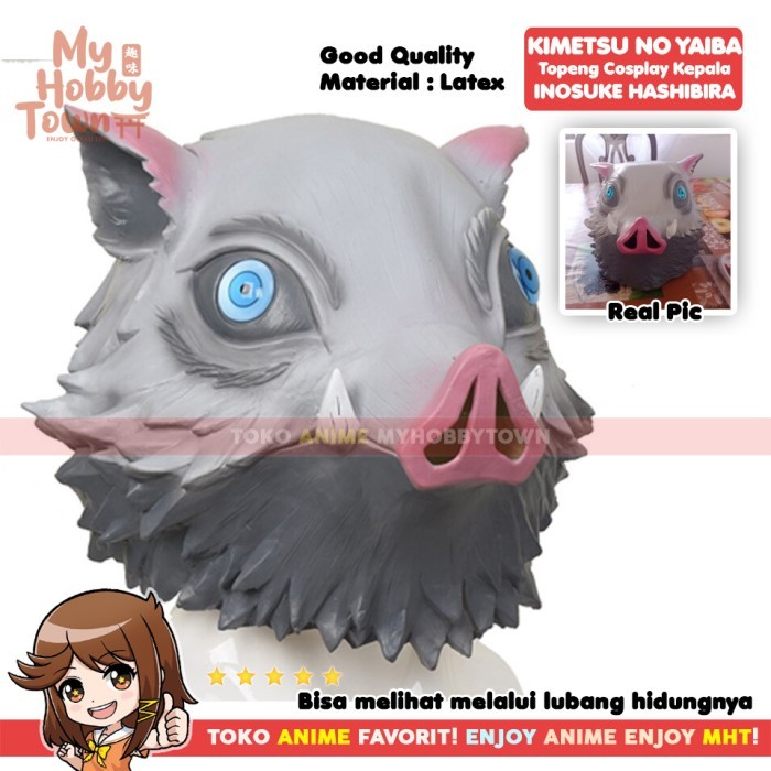 Topeng Anime Cosplay Demon Slayer Kimetsu no Yaiba Inosuke Hashibira