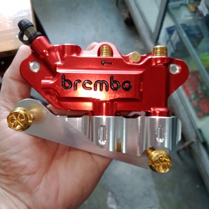 Kaliper Brembo 4 Piston Monoblok Honda Matik Beat/Scoopy/Genio/Vario Hemat