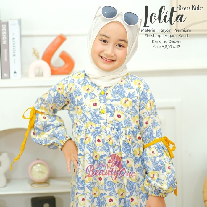 TERLARIS Gamis Anak Motif / Homey Dress Lolita Kids Bahan Rayon Premium - LOLITA, 6