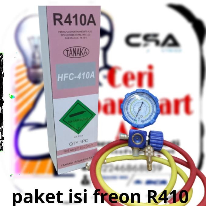 Paket Isi Freon Ac Rumah R410 Manifold Selang Freon Conektor Original Dan Terpercaya