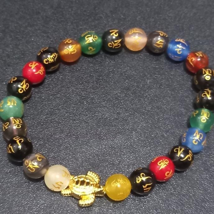

@#@#@#] gelang kura kura rejeki aksara mantra warna warni uk 8 mm