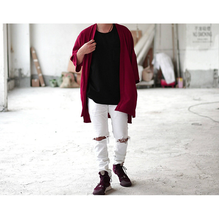 LANGSUNG KIRIM OUTER OUTWEAR KIMONO CARDIGAN BLAZER JEPANG KOREA PRIA COWO ABU MISTY - B.TERRY MAROO