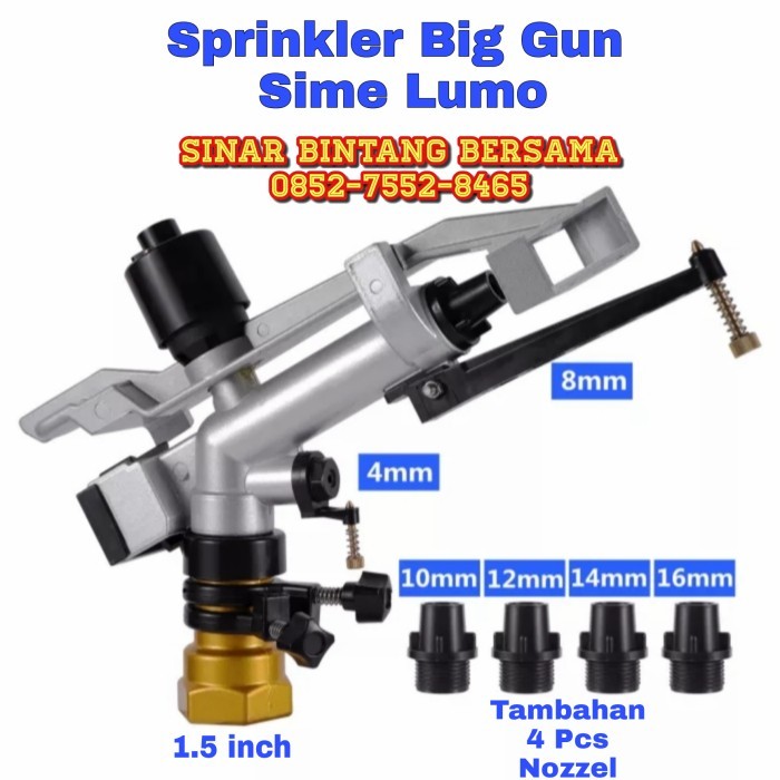 Spesial Sprinkler Big Gun Impact 1.5 Inch Sprinkler Pertanian