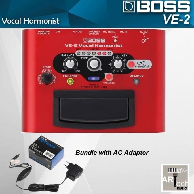 Boss VE-2 Vocal Harmonist + Adaptor / Efek Vokal VE2 / Effect VE 2 IQB