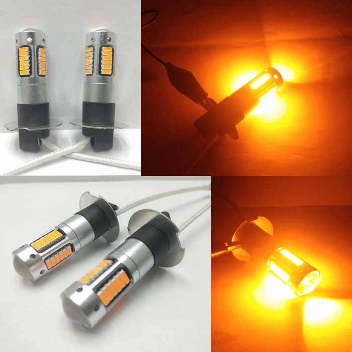 LAMPU KABUT H3 FOGLAMP LED 30 MATA SMD 4014 KUNING PALING TERANG