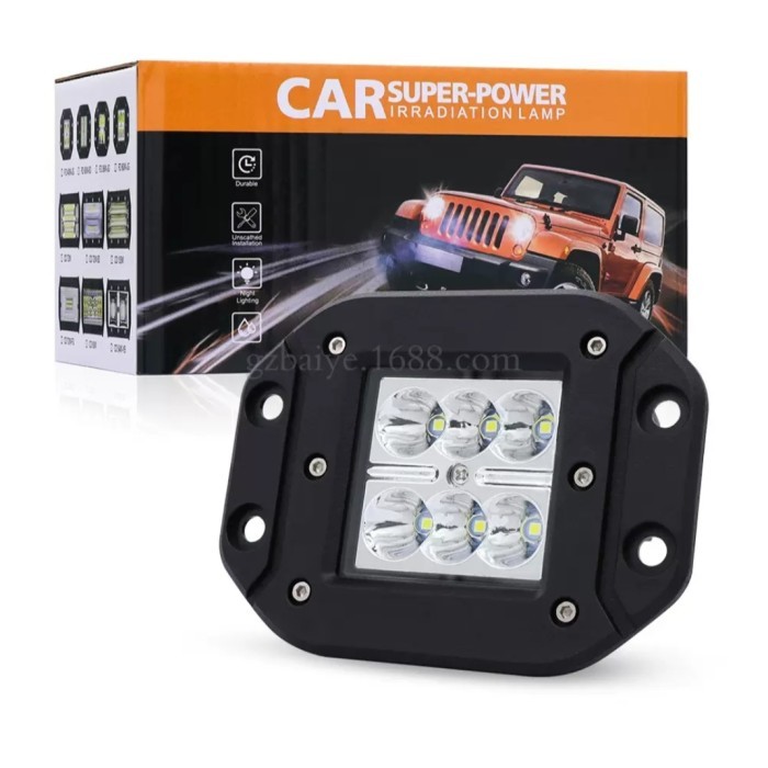 LAMPU TEMBAK BEMPER TOWING LED 6 MATA KOTAK