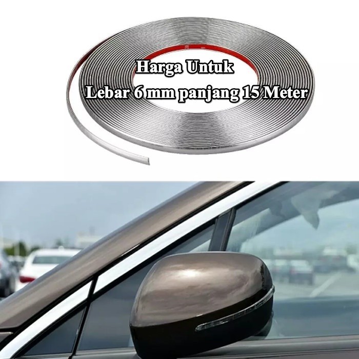LIST CHROME MOBIL UNIVERSAL LIS CHROME SILVER 6MM X 15 METER