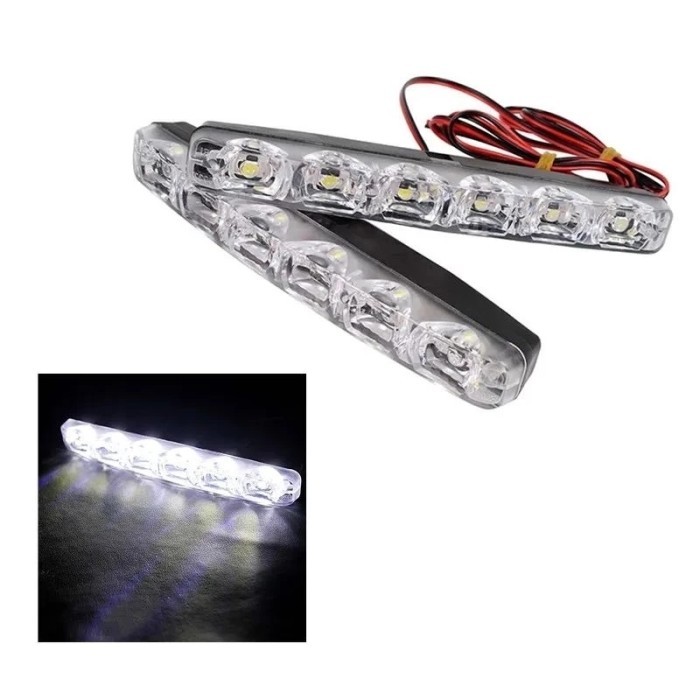 LAMPU LED DRL 6LED BUMPER DEPAN MOBIL