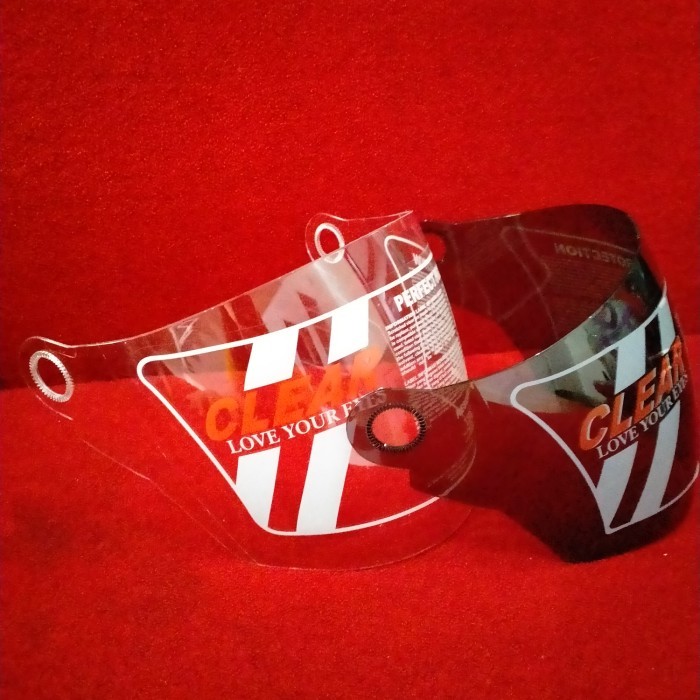 VISOR KACA HELM WTC PET/TAKACHI/SHELL/G2 HITAM/PUTIH