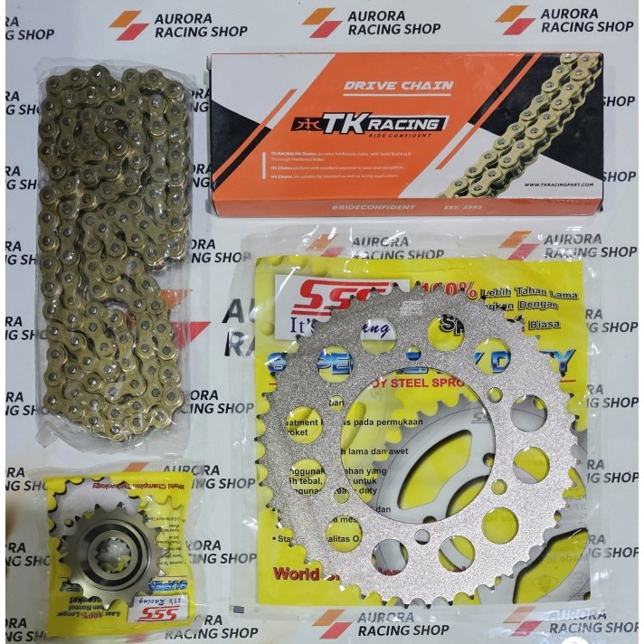 Gear Set Sss Yamaha R25 / Mt25 & Rantai Tk 520 S Gold