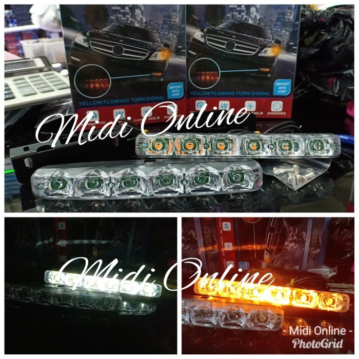 LAMPU DRL PLUS SEIN 6 MATA - DRL LED SEIN RUNNING - DRL MOBIL