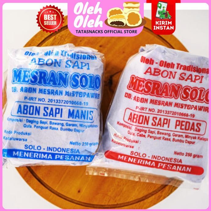 

Abon Sapi Mesran Solo Manis/Pedas - Ayam manis