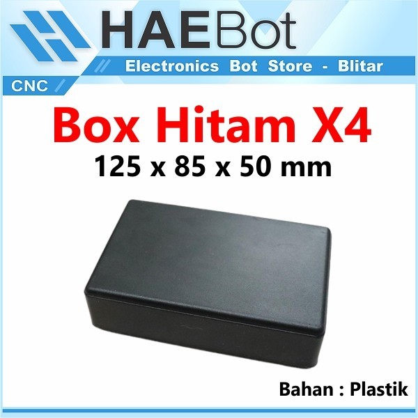 TERMURAH [EBS] Box Hitam Kotak X4 12.5x8.5x5 Elektronik Plastik Wadah Project 4