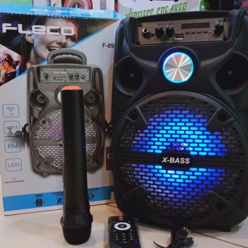 Cod Speaker Bluetooth 8'5 Inch Fleco F-8955C Plus C Karaoke Wireless//Speaker Karaoke//Speaker Salon