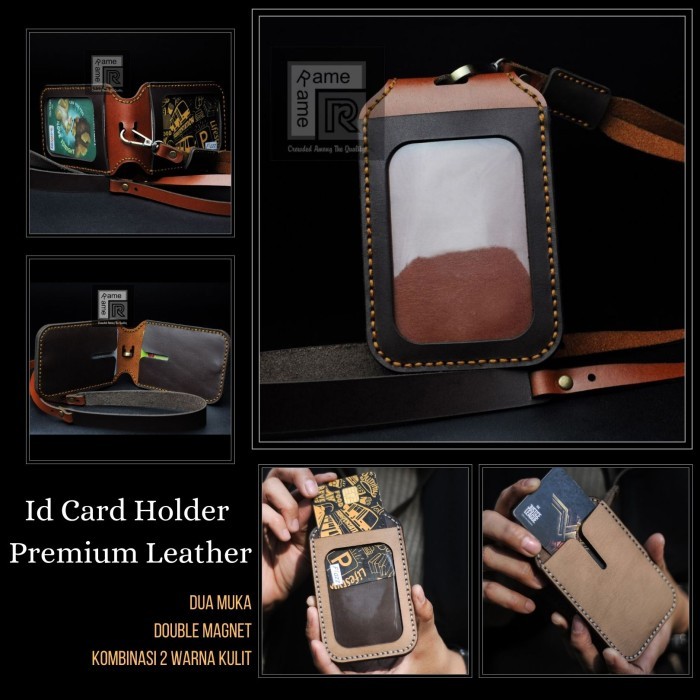

Andra - Name Tag Holder Id Card Holder Kulit Asli Premium Double Magnet