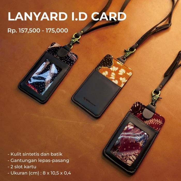 

Andra - Dompet Kartu Id Card Holder Name Tag Lanyard Gantungan Kulit Imitasi