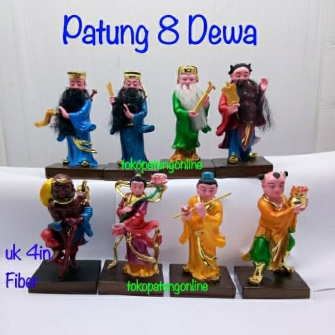 

Ready Patung BaXian 8 Dewa Delapan Dewa Fiber 4in Set