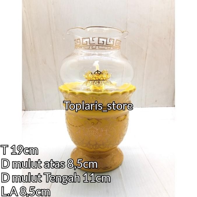 

Ready Tempat Minyak Teratai Kuning Keramik