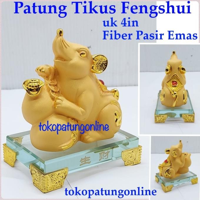 

Ready Patung Tikus Fengshui Pasir Emas Fengshui 4 in