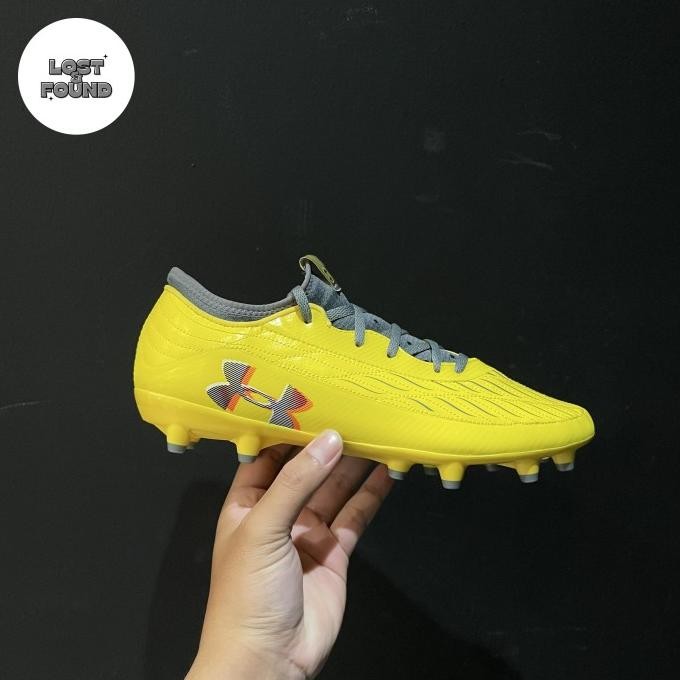 TERLARIS - SEPATU BOLA UNDER ARMOUR MAGNETICO SELECT 4 FG YELLOW GREY