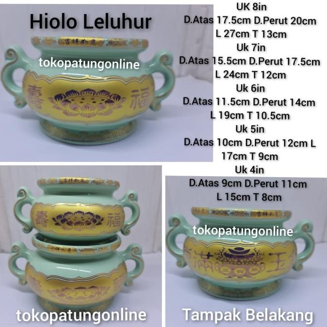 

Ready Hiolo Leluhur Cu Sien Keramik Hijau 8in