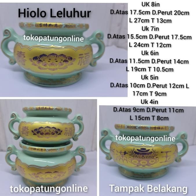 

Ready Hiolo Leluhur Cu Sien Keramik Hijau 6in