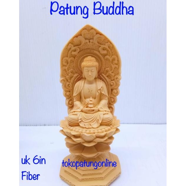 

Ready Patung Buddha Amithofo Aura Fiber 6in Import