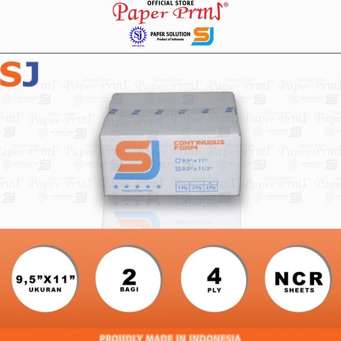 

TERBARU - SJ Orange Kertas Continuous Form 4PLY NCR PRS 9,5" x 11"/2 (Bagi 2)