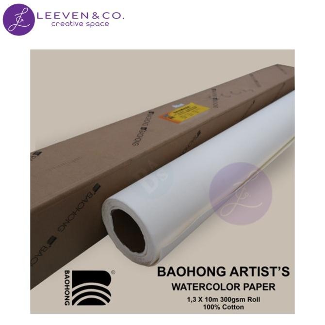 

Sale (Meteran) Baohong Artist Watercolor Paper Roll 1.3 X 10M 300Gsm